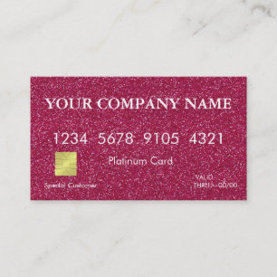 Visite Carte de crédit Elegant Pink Parties scintillant