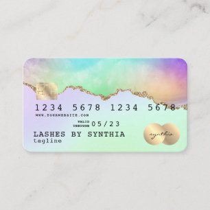 Visite Carte de crédit Holograph Pastel agate unicorn rai