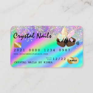 Visite Carte de crédit Holographic Crystal Parties scinti
