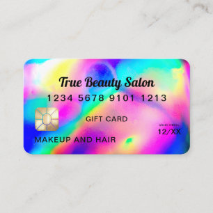 Visite Carte de crédit Holographique du cool Neon Unicorn
