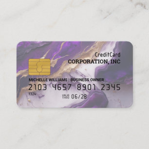Visite Carte de crédit   Marbre violet or