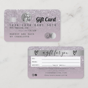 Visite Carte de crédit parties scintillant violet ombre c