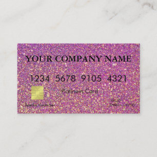 Visite Carte de crédit rose élégante de parties