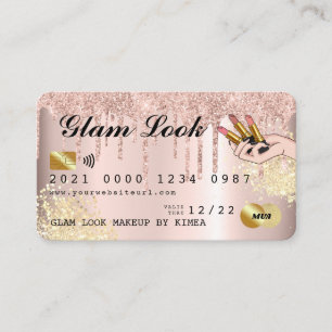 Visite Carte de crédit rose Gold Parties scintillant Dri