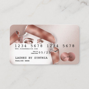 Visite Carte de crédit Rose stylisé Gold Long Lash papier
