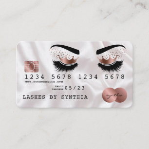 Visite Carte de crédit Rose stylisé Gold Long Lashes Cour