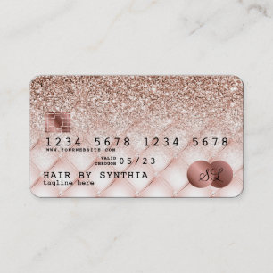 Visite Carte de crédit Rose stylisé Parties scintillant o