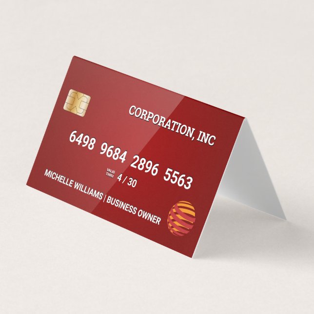 Visite Carte de crédit | Rouge brillant (Devant)