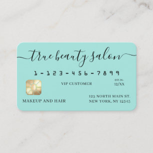 Visite Carte de crédit Simple Mint Gold Signature Script
