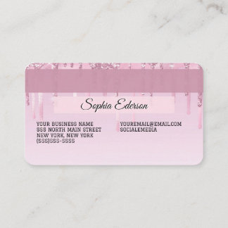 Visite Carte de crédit Style Parties scintillant rose