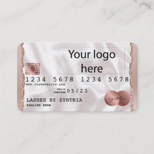 Visite Carte de crédit Styled Ajouter votre logo Rose Gol
