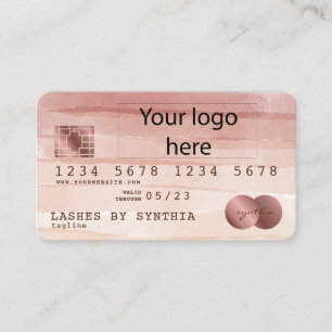 Visite Carte de crédit Styled ajouter votre logo rose pou