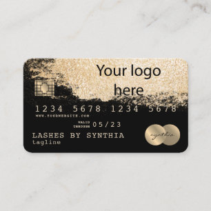 Visite Carte de crédit Styled Gold Brush ajoutez votre lo