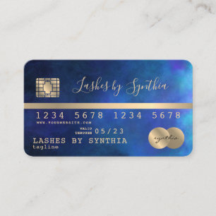 Visite Carte de crédit Styled Gold et code QR Navy
