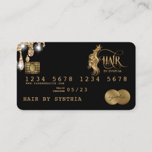 Visite Carte de crédit Styled Gold Hair Stylist