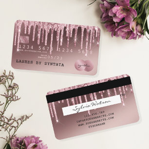 Visite Carte de crédit Styled Rose Gold Driving Gold