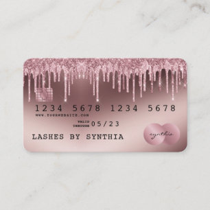 Visite Carte de crédit Styled Rose Gold Driving Gold