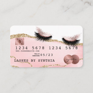 Visite Carte de crédit Stylisée rose vif Agate Longues ci