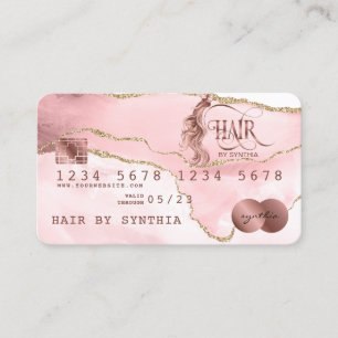 Visite Carte de crédit Styliste Rose stylisée Gold Agate