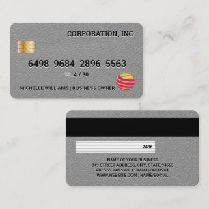 Visite Carte de crédit   Texture en cuir gris