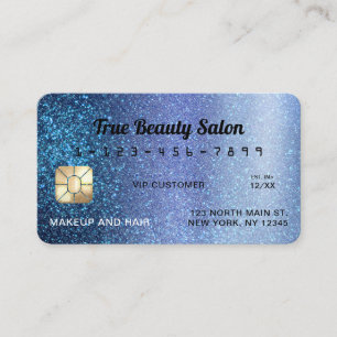 Visite Carte de crédit unique Sparkly Aqua Blue Parties s
