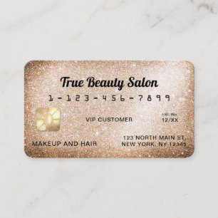 Visite Carte de crédit unique Sparkly Gold Parties scinti