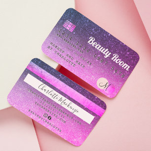 Visite Carte de crédit violet rose parties scintillant be