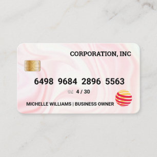 Visite Carte de débit en soie rose