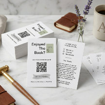 Carte de demande d'avis de livre Code QR Auteur C