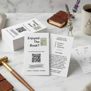 Visite Carte de demande d'avis de livre Code QR Auteur C