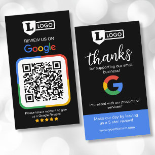 Visite Carte de demande d'avis Google avec logo