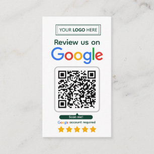 Visite Carte de demande d'avis Google avec logo et code Q