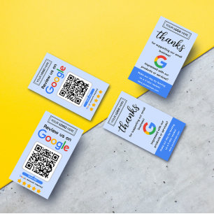 Visite Carte de demande d'avis Google avec logo et QR Cod