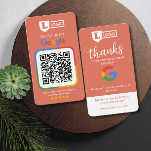 Visite Carte de demande d'avis Google avec QR Code Terrac