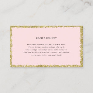 Visite Carte de demande de Parties scintillant rose et or