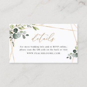 Visite Carte de détails de site web de mariage au code QR