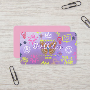 Visite Carte de fête d'anniversaire dynamique