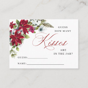 Visite Carte de FÊTE DES MARIÉES de Noël Red Poinsettia