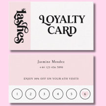 Carte de Fidélité 6 Rendez-vous Blush Pink Lashes