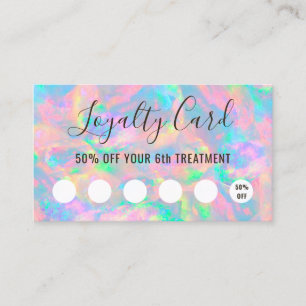 Visite carte de fidélité à texture d'opale pastel