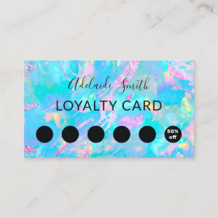 Visite carte de fidélité aqua opal gemstone