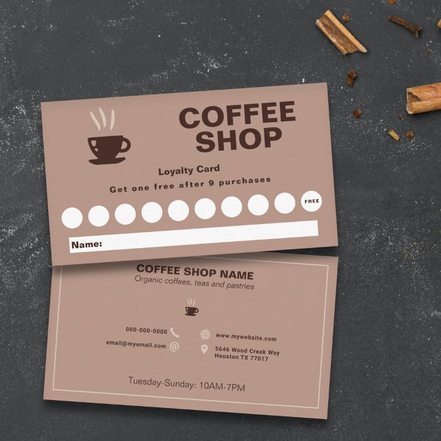 Visite Carte de fidélité Café Shop (Coffee Shop Loyalty Card)