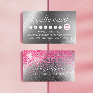Visite Carte de fidélité chic rose étincelante