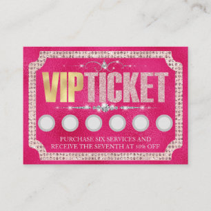 Visite Carte de fidélité client VIP Pink Glitter & Diamon