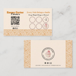 Visite Carte de Fidélité Cupcake pour Boulangerie Rustiqu