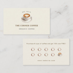 Visite Carte de fidélité de café élégante et personnalisa