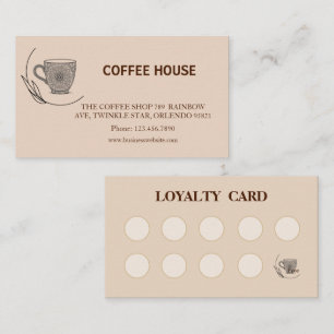 Visite Carte de fidélité de salon de café simple moderne
