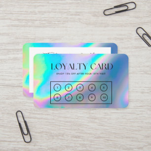 Visite Carte de fidélité élégante Faux Holographic