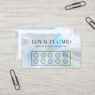 Visite Carte de fidélité élégante Faux Holographic