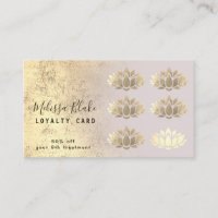 carte de fidélité fausse feuille or lotus logo